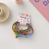 OWIEOW Hair Elastic Ring Knotless Inner Diameter 6 Piece Set Color Girls Hair Clip Ladies Ring Rubber Popular (Blue)