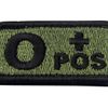 O Shape + Tactical Blood Type Embroidered Velcro Patch Olive and Black