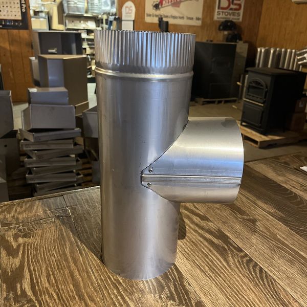 6” stainless steel stove pipe/chimney tee