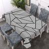 Walmsco Tablecloth Black White Striped Geometric Decor For Dining Room Kitchen Rectangular Table Cover 132 * 178cm