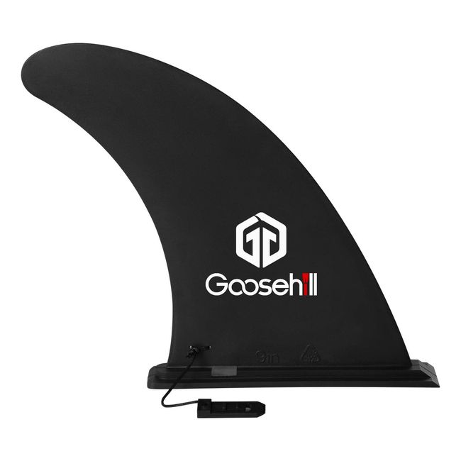 Goosehill SUP Finne, 9" Aufblasbares Stand Up Paddling Board Finne, Abnehmbare Mittelflosse mit Schnellverschluss für aufblasbares Paddelbrett, Longboard, Surfbrett, Kajak, Schwarz, 1 Packung