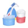 Y-Kelin Denture Cleanning Set Denture Cleaning Case with Denture Brush, Blue
