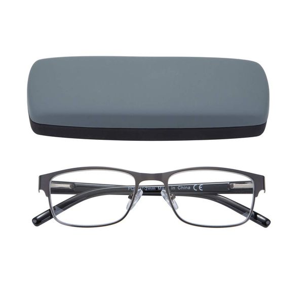 EYEGUARD Mens Reading Glasses, 1 Pair Rectangular Lightweight Metal Readers for Men(+1.50 Magnification)