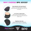 BPS Soft Skin Neoprene Socks (Sport - Black/Snorkel Blue Logo, Medium)