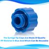 50 Pcs Syringe Tip Caps Luer Lock Cap for Different Specification Lab Syringes Tubes (Blue)
