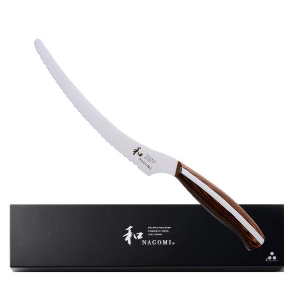 [NAGOMI] 6 inch Serrated Cake Knife - Made in Seki, Japan - Blade in 440A and Comfortable Pakkawood Handle - Japanese Sharp Knife