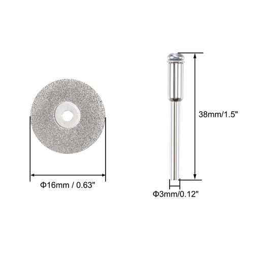 uxcell 10pcs 16mm Diamond Cutting Wheel Grinding Wheel Diamond Cutter Diamond Coating with 2 3mm Mandrels for Rotary Tools