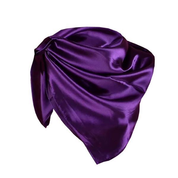 Ecroon Women Silk Like Feeling Scarf Ladies Shawls Square Satin Headscarf Neckscarf Plain Color Hair Scarves and Wraps