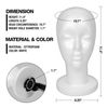 STUDIO LIMITED Styrofoam Mannequin Head, White Foam Wig Head Display (1 PACK)