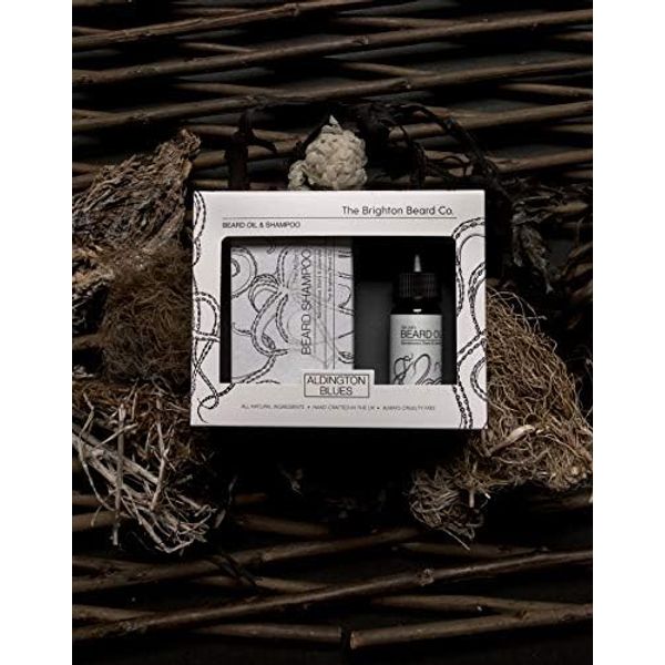 The Brighton Beard Co. Aldington Blues Solid beard shampoo & beard oil Gift set