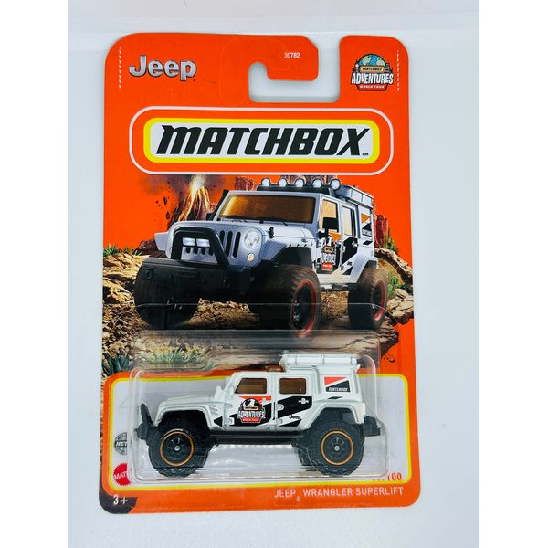 Matchbox 2022 - Jeeps Wrangler SUPERLIFT - White - Adventures World Tour - 99/100 - Mint/NrMint - Ships Bubble Wrapped in a Box