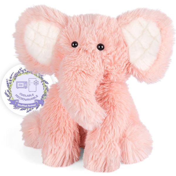 SuzziPals Heatable & Coolable Elephant Stuffed Animal, Microwavable Heating Pad for Cramps & Pain Relief, Stuffed Elephant Plushies for Companion, Lavender Scented Stuffed Elephant Toy, Elephant Gifts