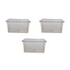 PLASTIC STORAGE BOXES BOX CONTAINERS 35 LTR LITRE SET PACK LID CLEAR TRANSPARENT (3 BOX WITH LID)