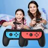 FASTSNAIL Grips Compatible with Nintendo Switch&OLED Model Controller, Wear-resistant Handle Kit for Nintendo Switch&OLED Model for Controller, 2 Pack with 6 Thumb Grips (Matte Black)
