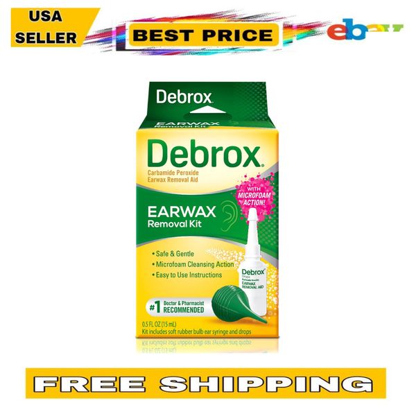Debrox Earwax Removal Kit, Includes Drops and Ear Syringe Bulb 0.5 Oz