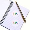 24 x 40mm Round 'Rainbow World Map' Stickers (SK00071418)