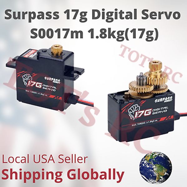 SURPASS 17g Metal Steering Gear Servo for RC plane Robot 1/18 1/16 Truck Car