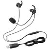 Elecom HS-EP21SUBK Wired Headset, USB with Microphone, In-Ear In-Ear Binaural, Black