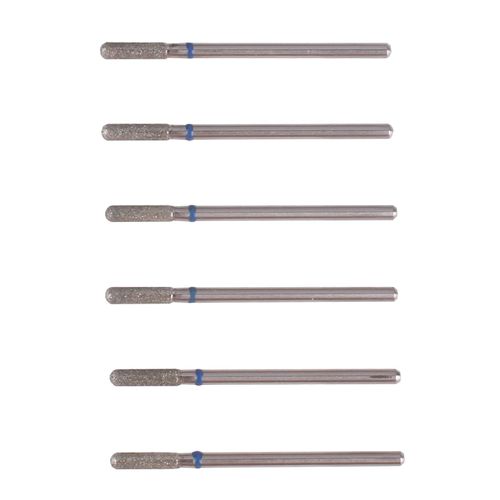 MZCMSL Cylinder Cuticle Drill Bits Set, 6pcs Round Top Russian Manicure Bits, 3/32 Shank efile Bit (Medium)
