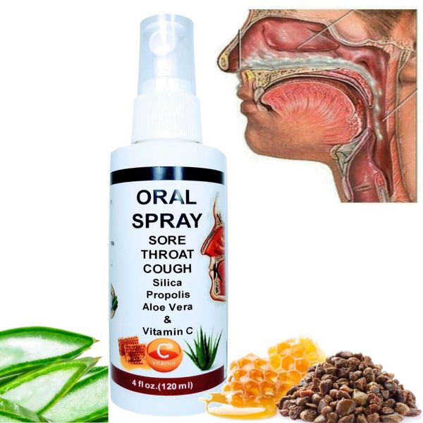 Sore Throat Cough Halitosis ORAL SPRAY SILICA Bee Propolis Eucalyptus ALKAVITA