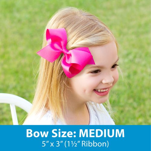 Wee Ones Girls' Grosgrain Hair Bows with Organza Overlay on a WeeStay Clip, Medium, White