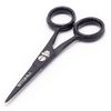 STONLI 4.5 inches Beard and Moustache Scissors - Nose Hair Trimming Stainless Steel Scissors, Safety Use for Eyebrows & Ear Hair (Black)