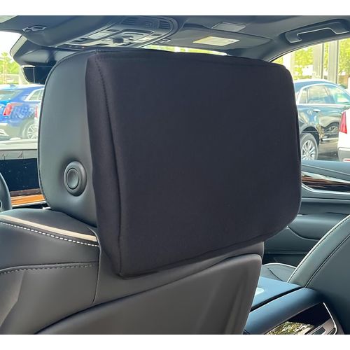 Car Console Covers Plus Made in USA Designed for Chevy Tahoe 2015-2025 Neoprene Protective Padded Cover for Rear Seat Entertainment Screen Black (ONE)