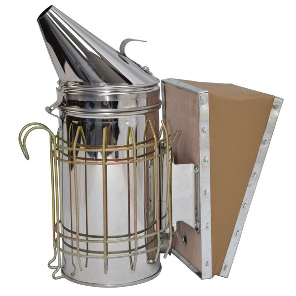 VIVO Stainless Steel Bee Hive Smoker with Heat Shield, Beekeeping Equipment BEE-V001