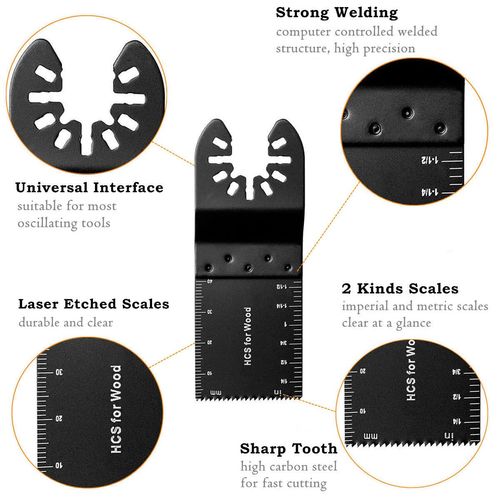 Goysen Oscillating Saw Blades, 20 Pcs Universal Quick Release Multi Tool Blades 35mm Wood Cutting Saw Blade