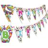 Roller Skating Rainbow Happy Birthday Banner Pennant