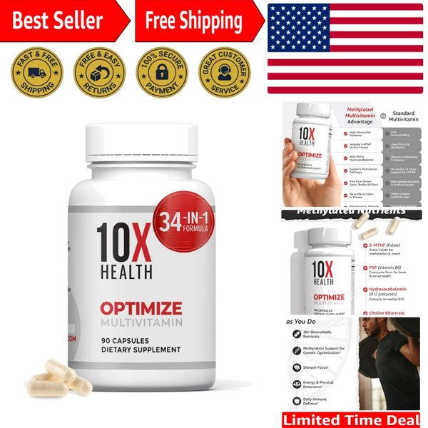 10X Health Optimize Methylated Multivitamin 90 Capsules