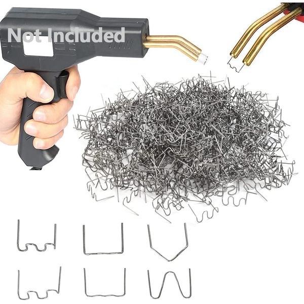 Welding Staples,1200PCS Plastic Welder Hot Staples Plastic Welding Kit Welding Wire for Bumper Repair Welding Repair Machine 0.6mm 0.8mm