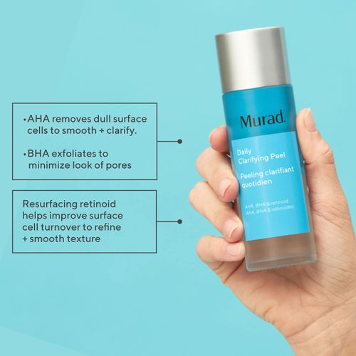 Murad Daily Clarifying Peel – Exfoliating Peel Solution – Resurfacing Retinoid/AHA/BHA Liquid - Skin-Smoothing Retinoid, Salicylic Acid & Glycolic Acid Peel for Face, 3.2 Fl Oz