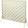 Brass Metal Fireplace Screen, Freestanding Mesh Fire Spark Guard Protector Cover