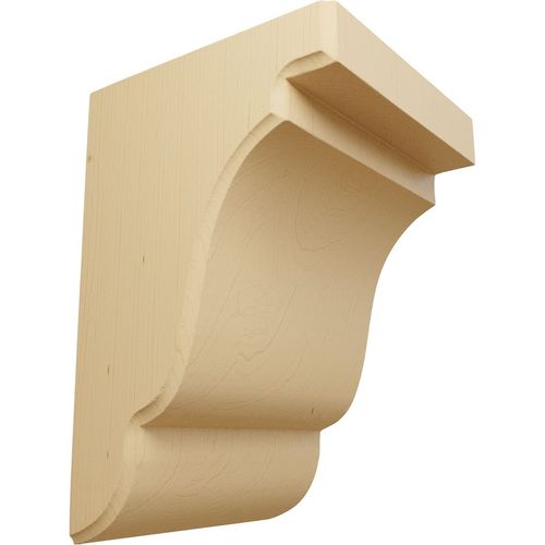 Ekena Millwork BKTW05X05X08BEAL Bedford Wood Brackets, 5 1/4"W x 5"D x 7 1/2"H , Alder