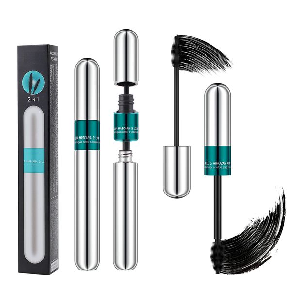 4D Silk Fiber Lash Mascara,Lash Extension Mascara,2 in 1 Wimperntusche Wasserfest, Verlängerung&Volumen Eyelash Mascara,langanhaltend und schnelltrocknend