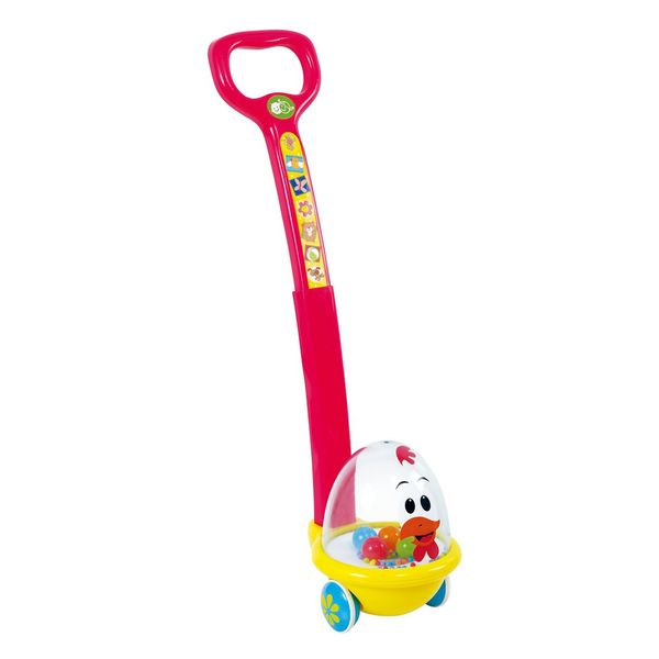 Play Happy Hen Push Along Push & Pull Baby Toys | Toddler Push Toy for 1-3 Year Olds | Classic Toddler Boy and Girl Push Toy with an Easy Grip Handle