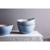 Pangu 16-Piece Dinnerware Sets, Service for 4,Blue, Handmade Random Shape
