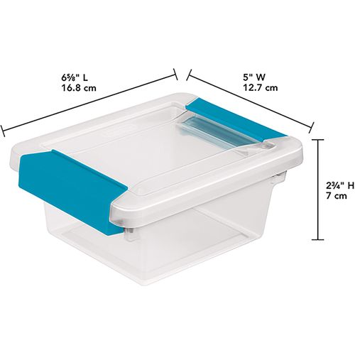 STERILITE Mini Clip Box Clear Base & Lid Aquarium Blue Latches