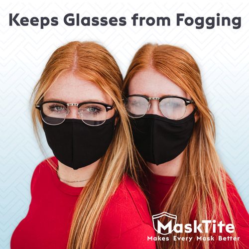MaskTite – Face Mask Tape, No Fogging Glasses. No Slipping Masks. No Gaps. Made in USA. Gentle, Medical-Grade, Hypoallergenic, Latex Free, Double-Sided Tape 36 Precut Strips. Works with Any Mask.