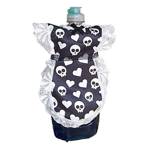 Halloween Hearts & Skulls Apron Cover-up for Dish Soap Pancake Syrup Catsup Gift