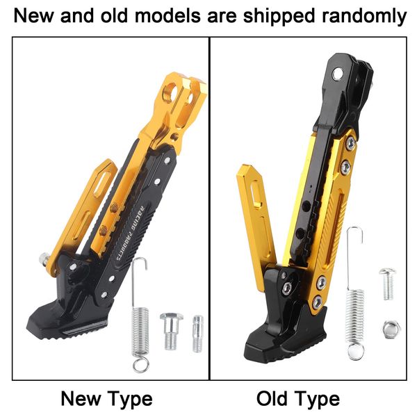 Motorcycle Kickstand, Universal Motorcycle Adjustable Kickstand CNC Aluminum Alloy Side Stand Leg Prop Support Motorbike Part