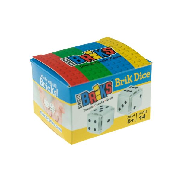 Strictly Briks Compatible with Lego Dice Set for Ages 3 and Up, Perfect for Activities and Games, 6 Sides and 6 Removable Numbers