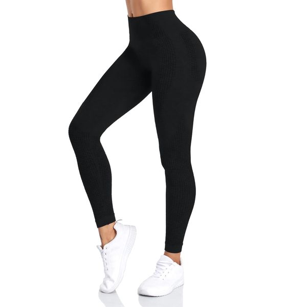 Yaavii Women Yoga Leggings Seamless High Waisted Tummy Control Yoga Pants for Gym Running Workout