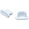 Techno Baines Micro USB Connector Cap (Long Type) (White) No Knobs, 6 Pieces/Pack USBMCBLCK-W0-6