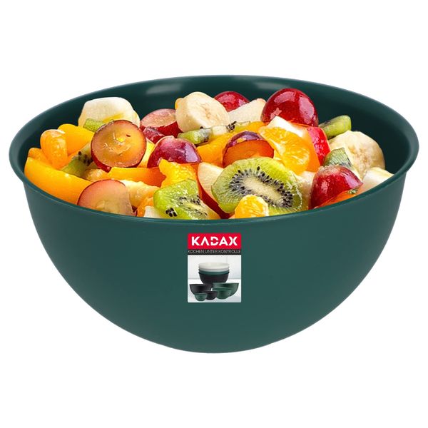 KADAX Plastic Bowl, Lightweight Mixing Bowl for Whisking, Round Serving Bowl for Salad, Snacks, Fruits, Stackable Kitchen Bowl (1L, Green)