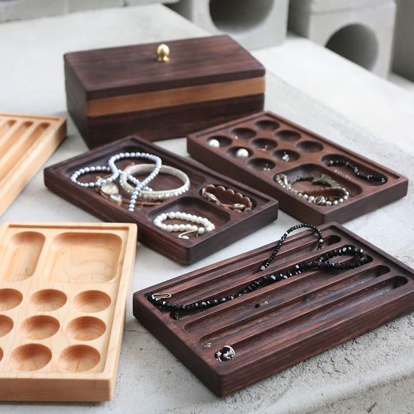 High-quality solid wood jewelry box wood engraved wood tray accessory storage box jewelry box gift storage box