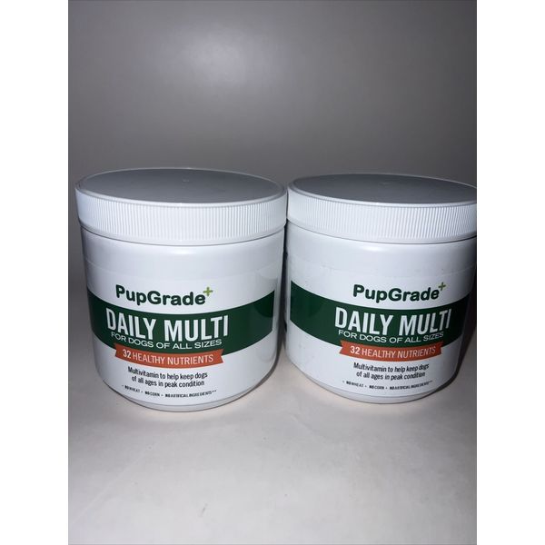 2 PAC PupGrade Daily Multivitamin for Dogs Supplement 64 Healthy Nutrients 8/25