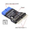 chenyang USB 3.0 Front Panel Header 19/20 Pin 1 to 2 HUB 9/10 Pin Motherboard Header Extension Adapter