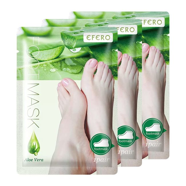 P-Beauty Cosmetic Accessoires | Aloe Vera Fußmaske Socken | Peeling für die Füße um trockener, rissiger Haut entgegen zu Wirken | Fußpeeling für reine Haut an den Füßen (3 Paar)